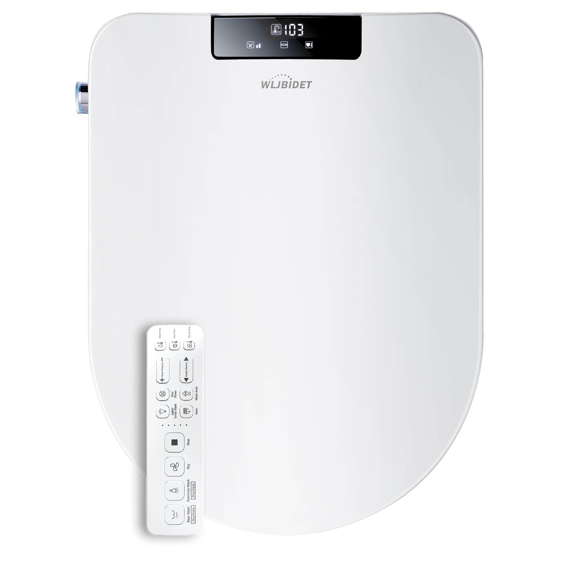Photo 1 of WLJBIDET Smart Toilet Bidet Seat, Electric Bidet Seat with Oscillating Cleaning, Heated Toilet Seat, Adjustable Temperature and Pressure, Wireless Remote Control, Slow Close Toilet Seat & Lid