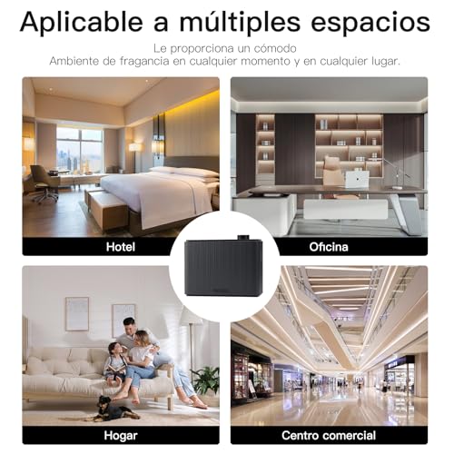 NAMSTE Grande Difusor de Aceites Esenciales Profesional 1000ml, Inteligente Difusor de Aceite Esencial sin Agua 12000 Pies, Difusor de Aceites Esenciales WiFi & Bluetooth & HVAC para Centro Comercial
