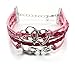 Leather Multilayer Bracelet I Trendy Leather Wrap Charm Bracelet | Genuine Leather Bracelet for Teenage Girls & Young Women. Vintage Rope Multilayer Bracelet with Stainless Steel Charms.