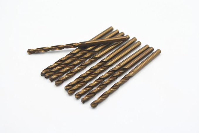 Generic 10 Piece 0.15 Inch Bit Dia Twisted Drill Bits HSS-Co for Stainless Steels Power Tool