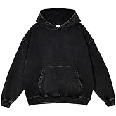 ceauros Mens Hoodies Pullover Vintage Hooded Sweatshirt Washed Hoodie Oversized Heavyweight Streetwear Cotton Sweatshirt