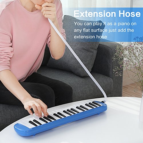 Lujex 32-Key Melodica,Entry Level Melodica Piano Portable Standard Tone Musical Education Instrument for 2+Years Old Kids/Beginner Gift with a Carrying Bag (Blue) - Thumbnail 2