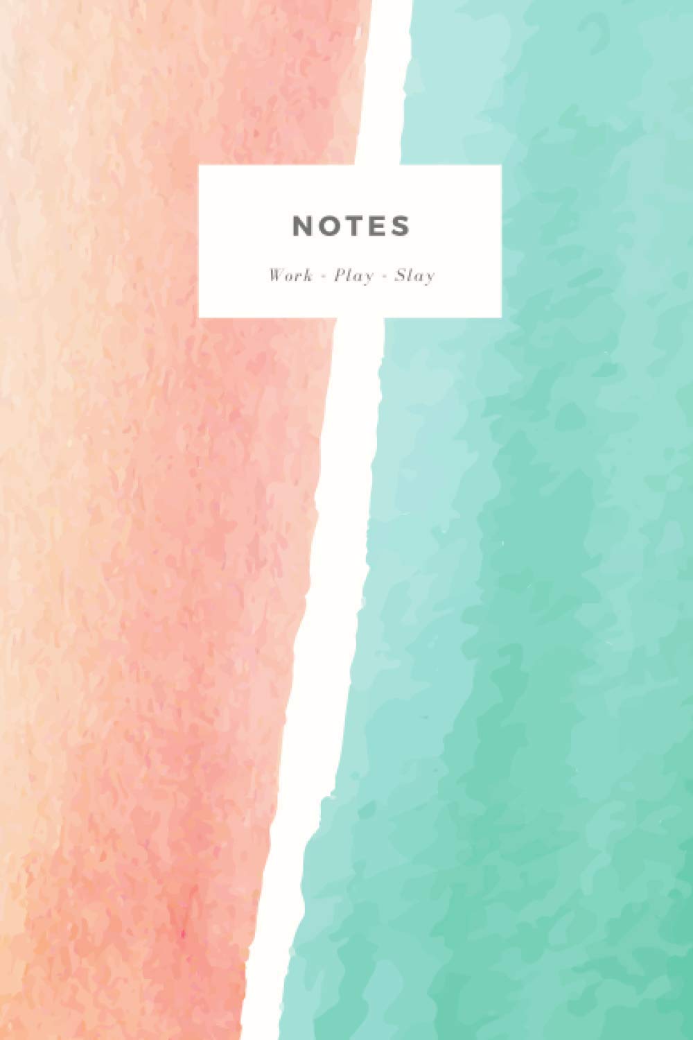 Watercolour Paperback A5 Notebook - Lined Notepad - Notebooks for Women - Dotted Line Notebook - Notebook Ruled - Pink And Blue Notes Book - Easy to Carry