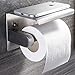 YIGII Toilet Paper Holder - Stainless Steel Toilet Paper Roll Holder with Shelf Wall Mounted for Bathroom Brushed
