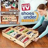 Ltfei organizer 12Pair Shoes Storage Organizer Holder Shoe Organiser Bag Box Under Bed Closet (Color: Brown) (Color: Brown)