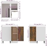 vidaXL Smoked Oak Kitchen Cabinet 75.5x75.5x80.5 cm Engineered Wood view 8