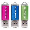 SIMMAX Clé USB 64 Go Lot de 3 Mémoire Stick USB 2.0 Flash Drive Stockage Disque Pendrive (64Go Rose Bleu Vert)