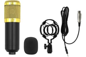 BM800 Condenser Microphone Kit with V8 Sound Card, USB/XLR Dual Connectivity, 34dB Sensitivity, 20Hz-20kHz Frequency Response