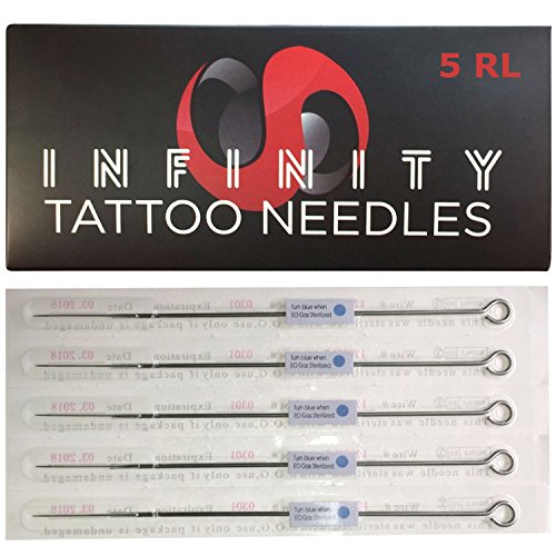 Infinity Tattoo Needles - 50 Pcs - 5RL - Disposable & Sterilized - 5 Round Liner