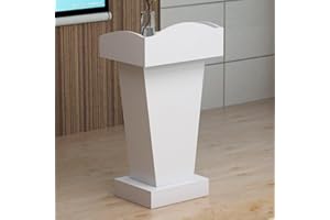 BGEDL Wooden Podium, Steady Floor Standing Speaking Lectern Stand, Portable Podium Stand Reception Desk, Wood Lecture Podium Pulpit for Churches Classrooms Speeches