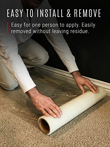 IPRIMIO Protective Film for Surface, Carpet and Paint Protection- 24" by 50 Feet clear sheet – Tear Resistant, 2mm Extra Thick and 50 Microns Thickness – Multipurpose indoor and outdoor use