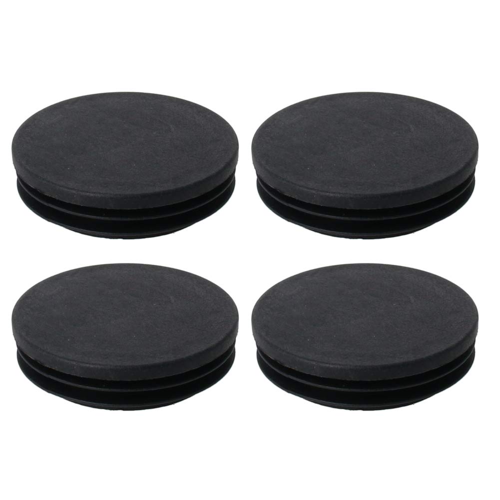 MroMax 63mm Dia Plastic Tubing Plug Round Post End Caps for Handrail Stair Newel Guardrail Tube Black 4Pcs โ image 1