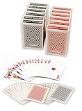 ChipsAndGames Value Pack of 12 Decks of Paper Playing Cards with Plastic Coating, 6 Red and 6 Blue (Bridge Size Regular Index)