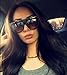 VIVIENFANG Women Classic Flat Top Aviator Polarized Sunglasses Designer Ombre Boyfriend Shades P1835A Black