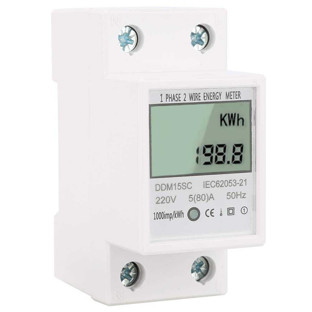 FTVOGUE 5-80A DIN-Rail LCD KWh Meter Single Phase Multifunctional Energy Meter