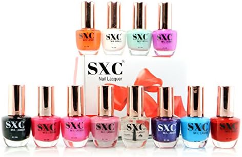 SXC Cosmetic 12 Claissc Time Collection Nail Lacquer Nail Polish, Professional Quality &amp; Quick Dry, 15ml/0.5oz Each, Perfect Gift For Holiday
