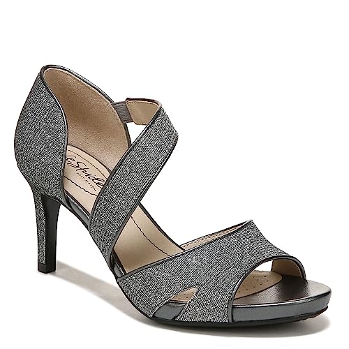 LifeStride Sandalias de tacón Mega Dress para mujer, Peltre, 37 EU