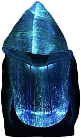 Fiber Optic Sleeveless Hoodie Light up Costume Hoodie Glow in The Dark Hoodie