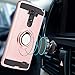 YmhxcY Phone Case Compatible with G3 Case with HD Phone Screen Protector,360 Degree Rotating Ring & Bracket Dual Layer Resistant Back Cover for G3 2014-ZH Rose Gold