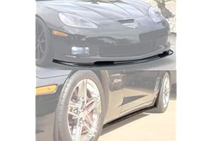 EXTREME ONLINE STORE for 2005-2013 Chevrolet Corvette C6 Wide Body Models | ZR1 Style Front Bumper Lip Splitter with Side Skirts Rocker Panel Mud Flap Pair (ABS Plastic - Primer Black)