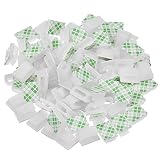Hicarer 100 Pieces Adhesive Cable Clips Wire Clips Cable Management Wire Cord Holder (13 x 10 mm, White)