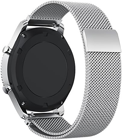 Gear S3 Frontier / Classic Watch Band, 22mm Milanese Loop Mesh Stainless Steel Metal Bands Small /Large Strong Magnet Replacement Strap for Samsung Gear S3 Frontier / S3 Classic Smart Watch - Silver