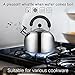 Tea Kettle for Stovetop, 4-Liter(4.3 QT), Stainless Steel Tea Pot with 3-ply Capsule Base, Large Teakettles Tea Pots Quick Heating by Ecpurchase (4-Liter)