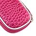 BIRUGEAR Small Carrying Storage Pouch Case for Wireless Bluetooth / 3.5mm Earbuds - Hot Pink
