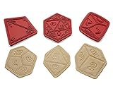 ThinkGeek Critical Hit Cookie Cutters - Set of 6 Polyhedral Dice (d4, d6, d8, d10, d12, d20) Cookie Cutters