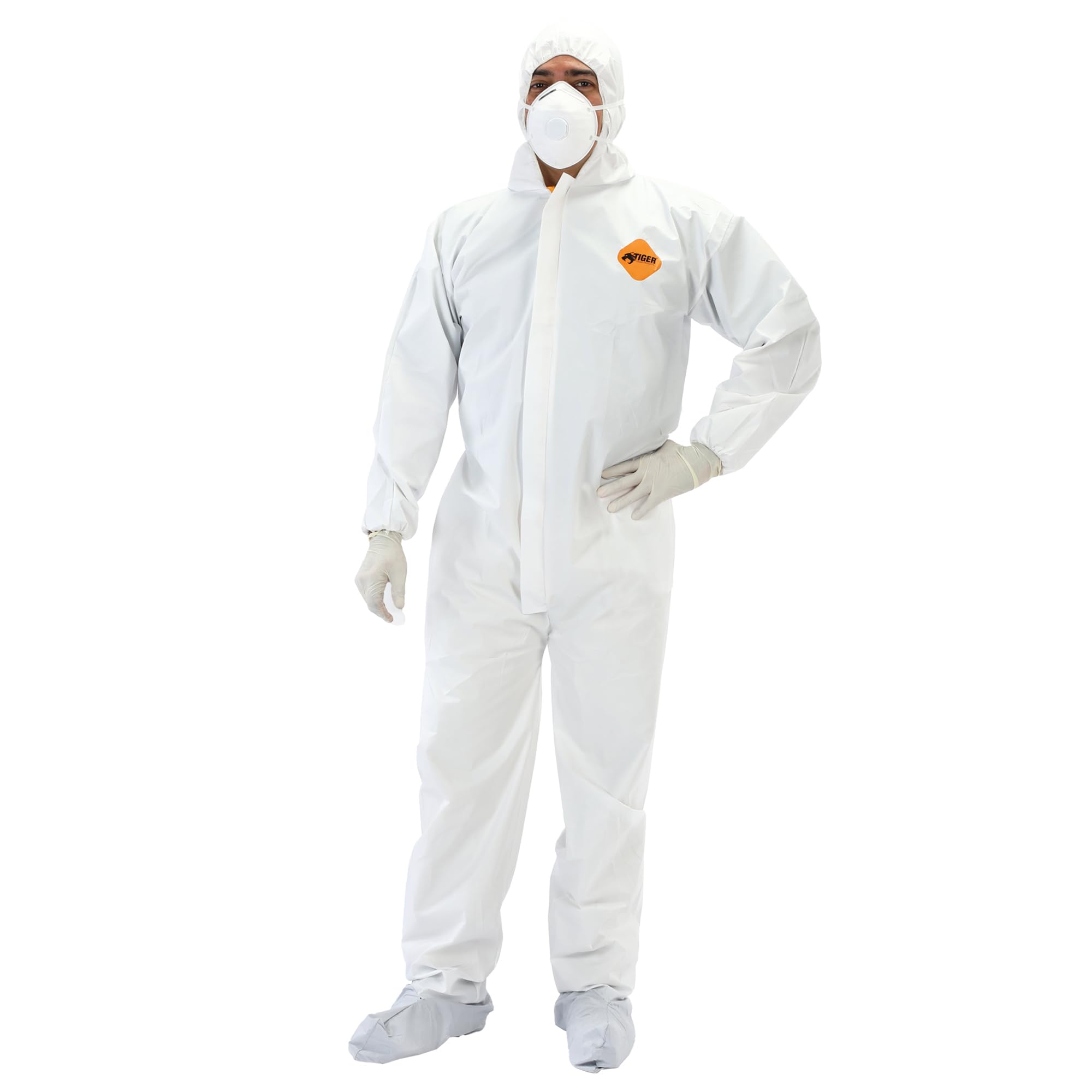 Photo 1 of Tiger Tough Heavy Duty All Purpose Coverall, White Safety Suit for Superior Comfort & Protection, 2X-Large, 1-Pack