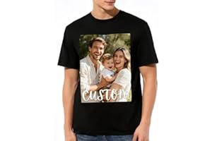 TiLegen Personalized Photo Tshirts, Custom Color Printing Unique Gift Perfect for Birthdays, Teams, Holidays