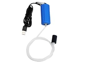 LENPESTIA Aquarium Air Pump Mini USB Fish Tank Oxygen Air Pump Portable Ultra Silent Air Aerator Pump Energy Saving Oxygen Bubbler with Air Stone and Single Outlet Silicone Tube 1W