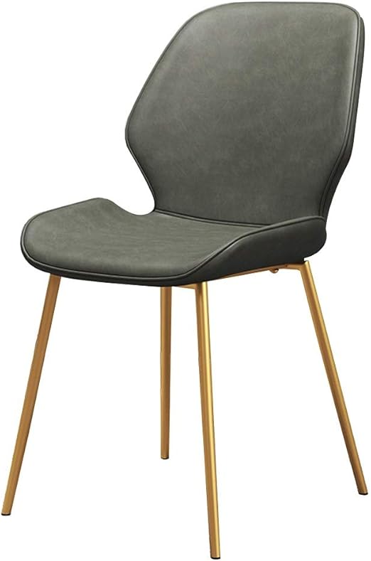 Amazon Com Mzp Dining Side Chairs Modern Pu Leather Metal Legs Kitchen Chairs Soft Leisure Bar Chairs Home Kitchen Living Room Color Dark Gray Chairs
