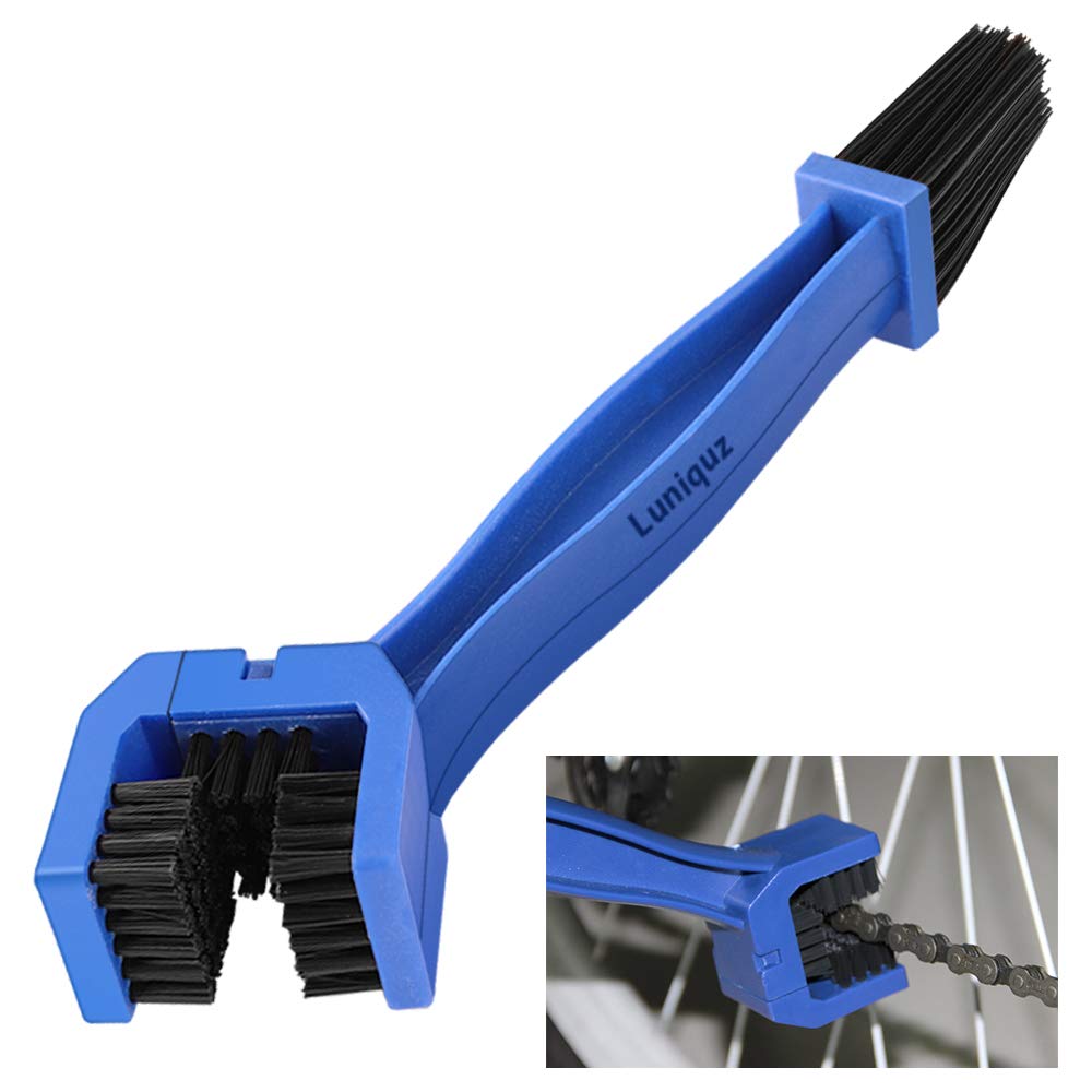 Luniquz Bike Chain Cleaning Brush Tool Outdoors, Multi-purpose for Cycling Bikes, Road Bikes, Mountain Bikes, MTB, Cleans Quickly and Easily for MTB Road Bike, Blue