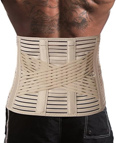 UFEELGOOD Lower Back Brace Lumbar Support Belt - Pain Relief and Correct Posture - X-Small, Waist/Belly 29½" - 33½" Beige