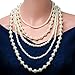 BABEYOND Vintage 1920s Gatsby Imitation Pearl Choker Necklace 20s Art Deco Flapper Accessories for Women White (5-Layer-1)
