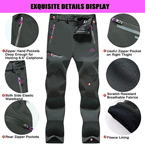 image for MAGCOMSEN Snowboarding Pants Women Fleece Pants Women Skiing Pants Hik