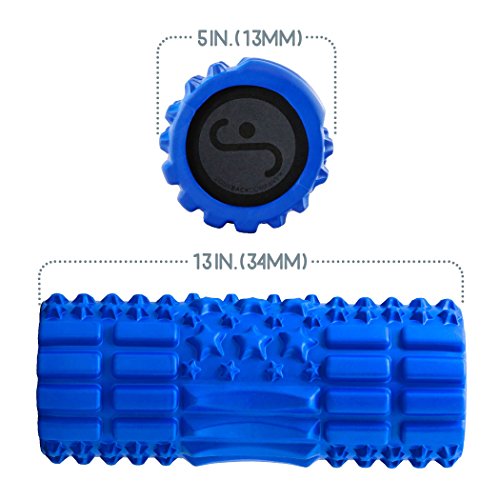 Body Back Companys Body Star Foam Roller - 13 Inch Medium Density Deep Tissue Massager & Muscle Roller with Workout & Exercise Poster for Trigger Point Therapy, Myofascial Release, Recovery & Training