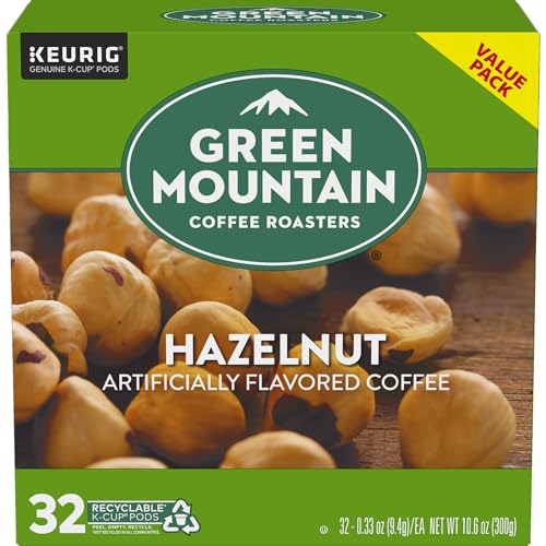 GREEN MOUNTAIN COFFEE ROASTERS HAZELNUT KEURIG SINGLE-SERVE K-CUP PODS, LIGHT ROAST COFFEE, 32 COUNT