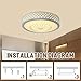 Neporal 30W Ceiling Fixture Dimmable 3 Color Temperature Adjustable 16 Inch Flush-Mount-Ceiling-Light-LED Modern for Bedroom Study Living Room Kitchen