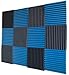 12 Pack- Ice Blue/Charcoal Acoustic Panels Studio Foam Wedges 1" X 12" X 12" primary