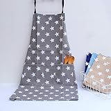 kuou Fashion Star Apron Women Adjustable 2 Front Pockets Canvas Kitchen view 3