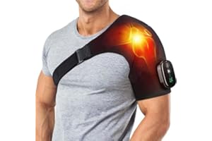 GRESIMI Relieflylab 3 in 1 Shoulder Device, Shoulder Brace, Medibrace Shoulder Red Light Heat & Massage, Relieve Chronic Shoulder Pain for Men and Women (Black)