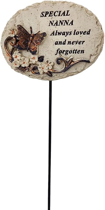 AngraveMemorials Nanna Butterfly Memorial Plaque 10cm x 32cm