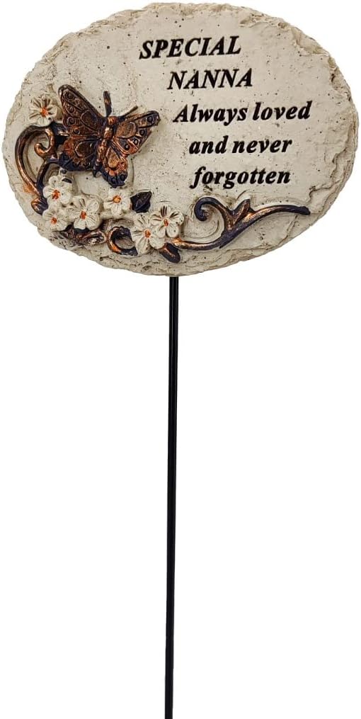 AngraveMemorials Nanna Butterfly Memorial Plaque 10cm x 32cm