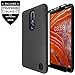 IDEA LINE Textured Embossed Lines Hard Plastic PC TPU Hybrid with Tempered Glass Screen Protector for Nokia 3.1 Plus - Black