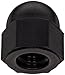 Nylon 6/6 Acorn Nut, USA Made, Black, 1/4