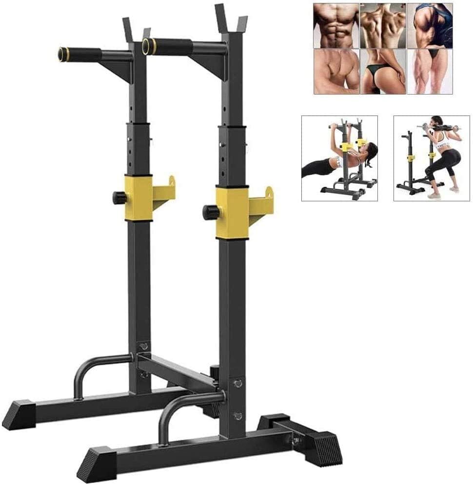 OESFL Squat Rack Barbell Rack Adjustable Dip Stand