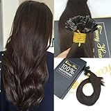 Sunny 14inch Flat Tip Hair Extensions Pre Bonded Keratin Tip Fusion Brazilian Remy Human Hair Extensions 1G/1S 50G #2 Darkest Brown