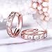 GULICX Clear Zircon Rose Gold Electroplated Huggie Hoop Earrings Diameter 20mm Jewelry for Women